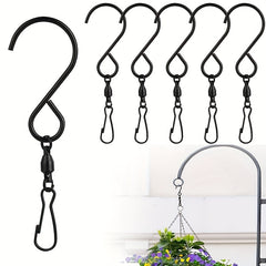 6pcs Swivel Hooks Clips S Hook Clips For Hanging Planters Wind Spinners
