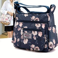 Floral Pattern Crossbody Bag Nylon Shoulder Bag