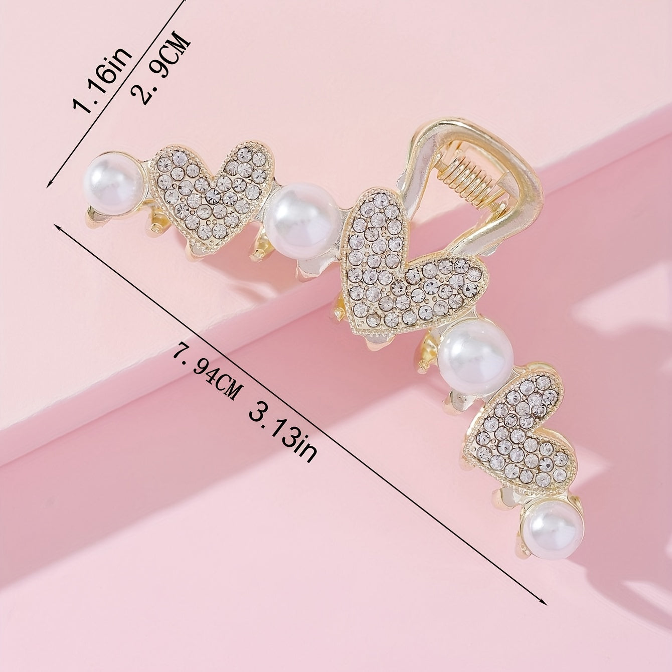 Butterfly Rhinestone Hair Claw Faux Pearl Shark Claw Hair Accessories