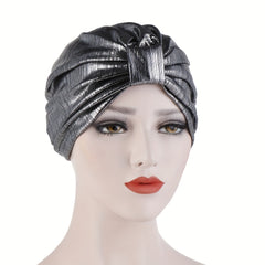 Elegant Laser Hot Stamping Turban Cap for Women