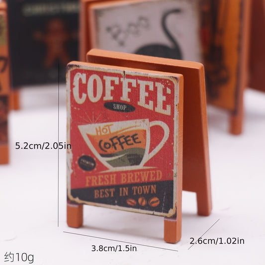 Vintage Wooden Sign Blackboard Decor for Dollhouse