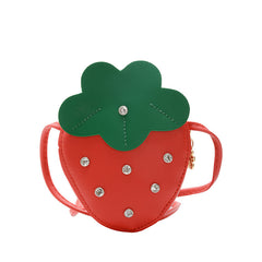 Strawberry Zipper Shoulder Bag Messenger Bag Coin Purse Wallet Chain Crossbody B