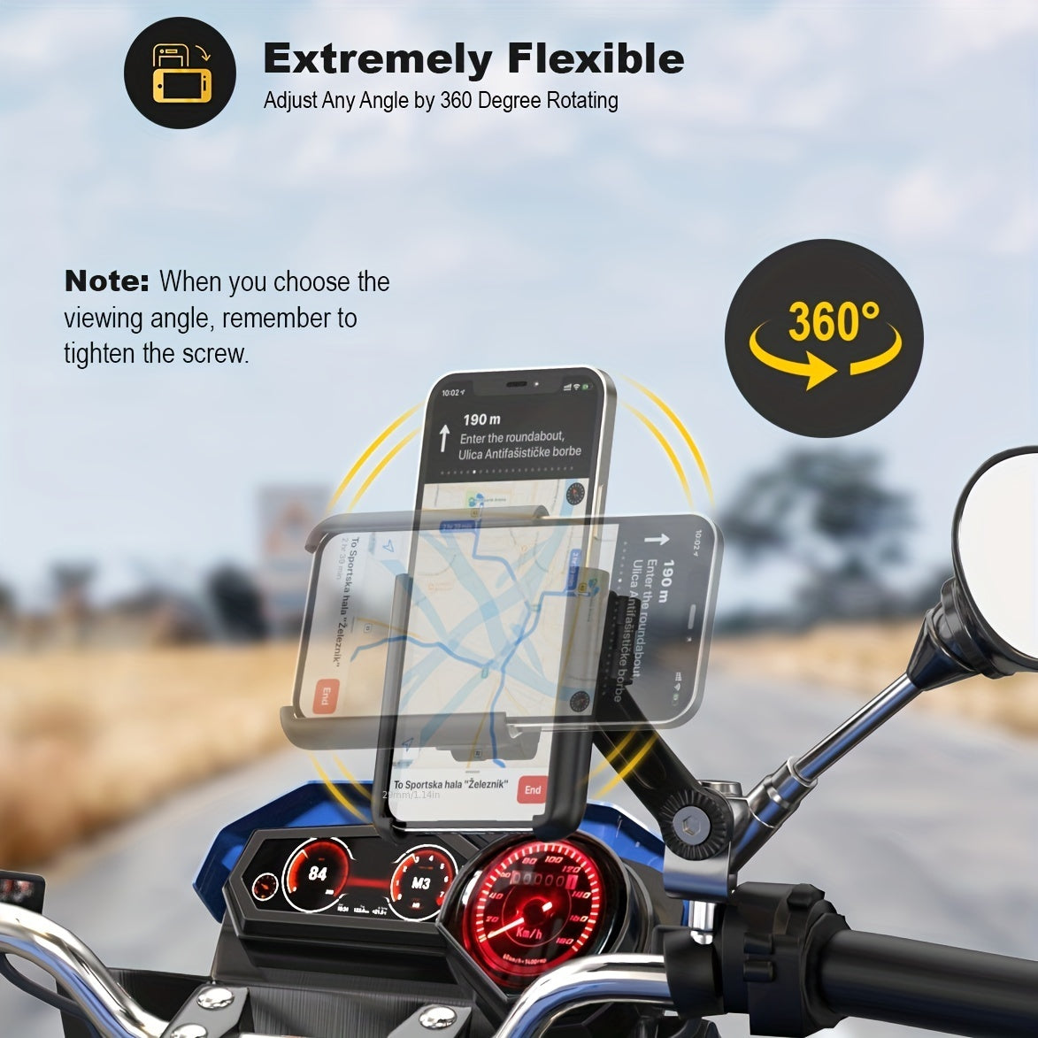 Grefay Motorcycle Phone Mount 1S Quick Release Holder