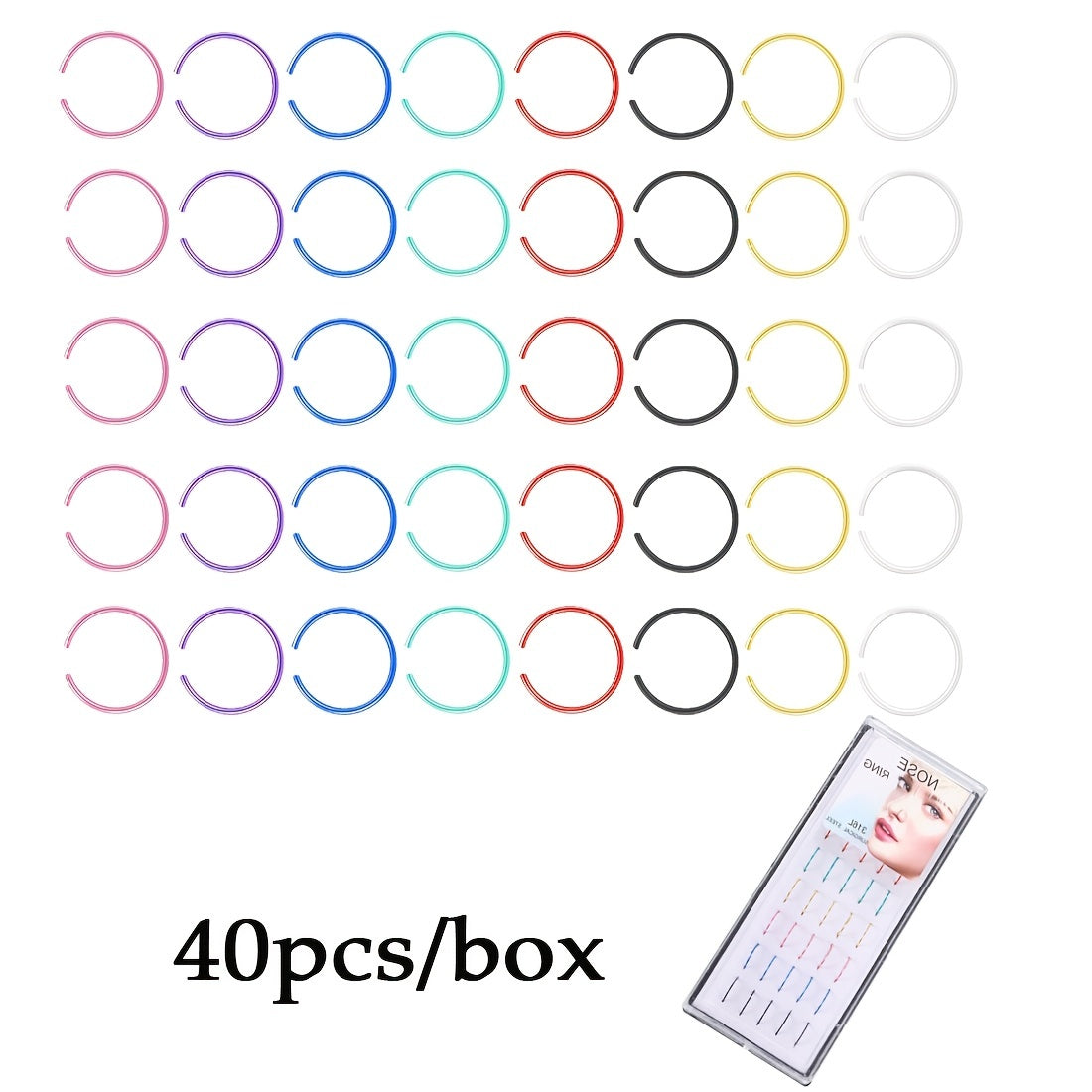 Stainless Steel Zicron Studded Nose Stud Nose Ring 24 40 60 Sets