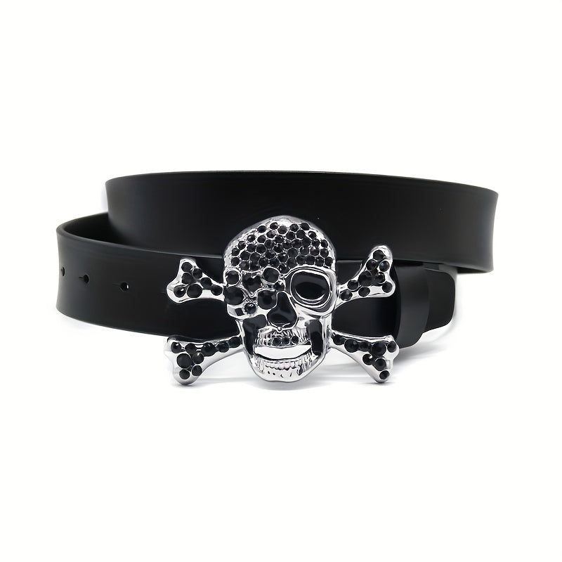 Rhinestone Inlaid Skull Rivet Belt Punk Y2K Hip Hop Gothic Belt