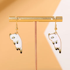 Cartoon Kitten Pendant Earrings Women's Jewelry 5 Colors