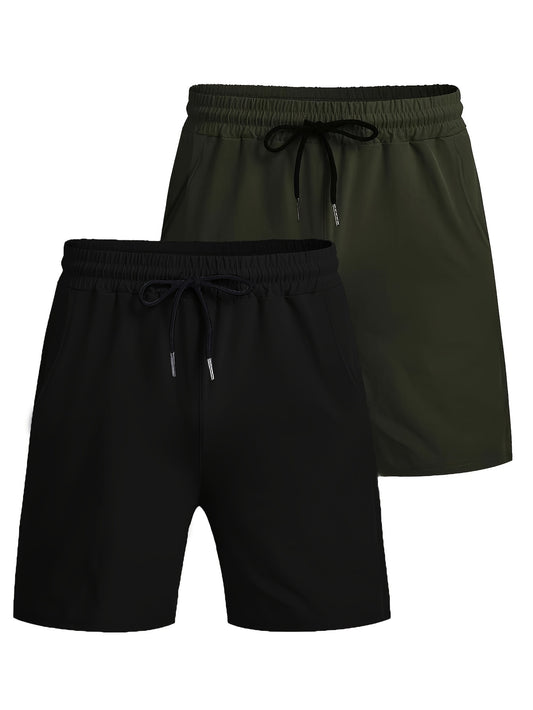 Men's Quick Drying Sports Shorts Drawstring Waist Breathable Active Shorts