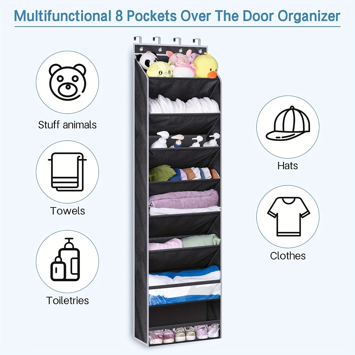 Over-the-Door Hat Storage Bag Organizer
