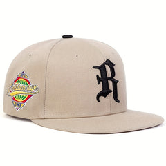 Gothic R Embroidery Snapback Hat Solid Hip Hop Baseball Cap Unisex