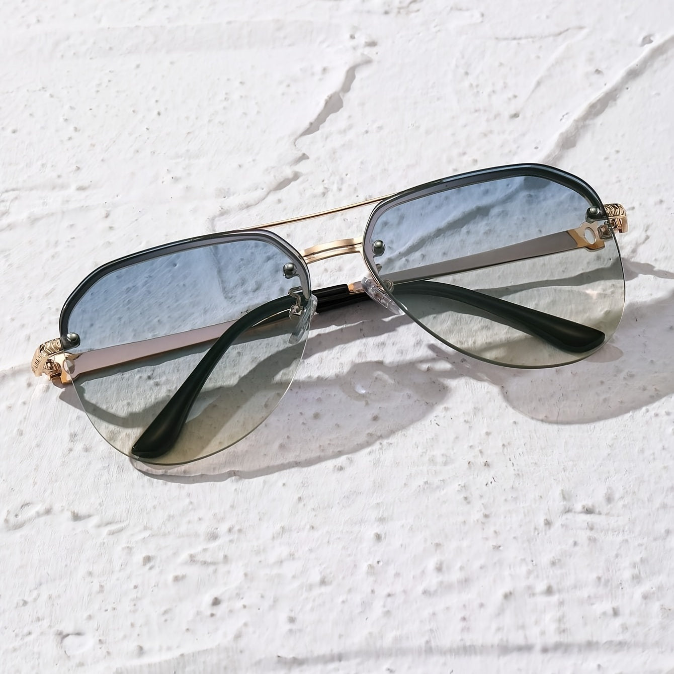 Top Bar Aviator Sunglasses Gradient Metal UV400