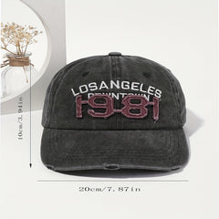 1981 Embroidery Ripped Baseball Cap Washed Distressed Cotton Dad Hats Unisex