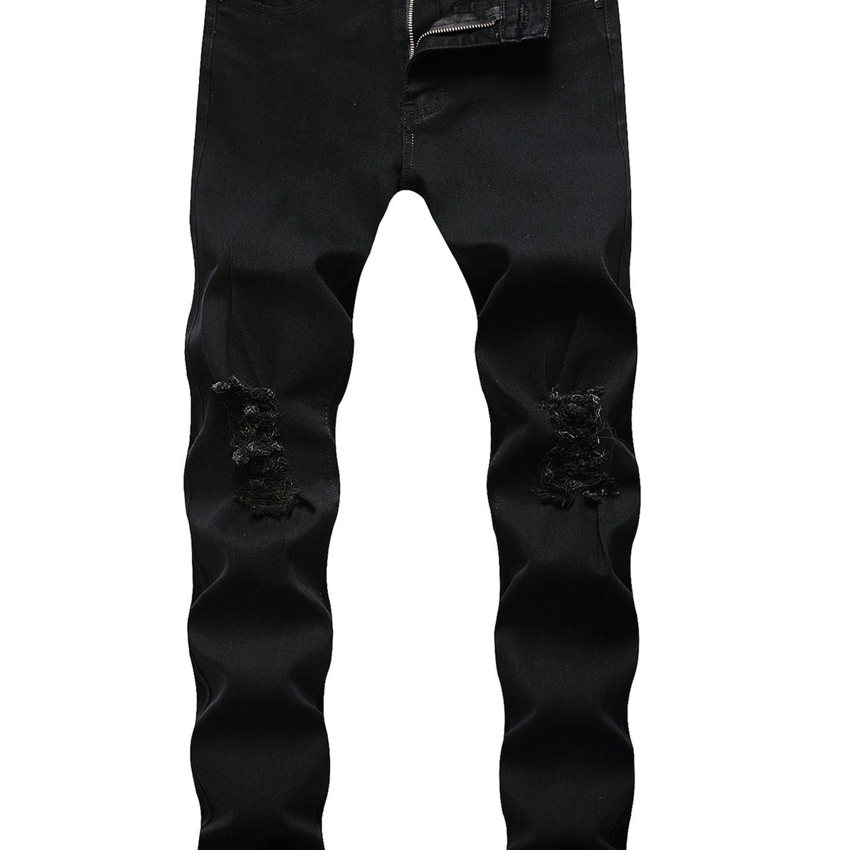 Men's Ripped Knee Slim Fit Stretch Jeans
