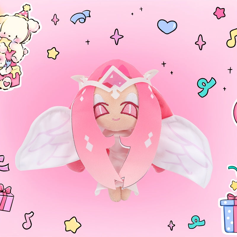 Pink Plush Anime Character with Wings & Crown Stuffed Toy