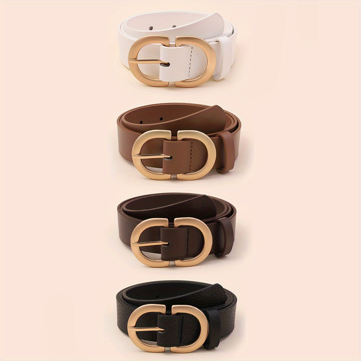 Double D Buckle Belt Classic Solid Casual Jeans Pants Belt For Women