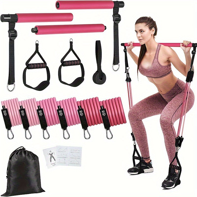 Portable Pilates Tensioner Kit with Latex Resistance Band