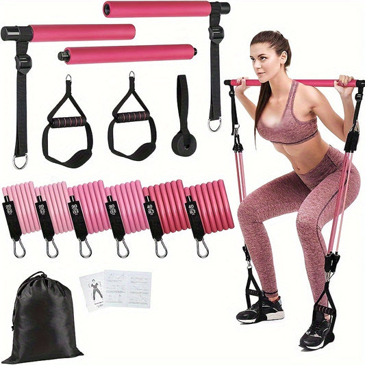 Portable Pilates Tensioner Kit with Latex Resistance Band
