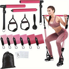 Portable Pilates Tensioner Kit with Latex Resistance Band