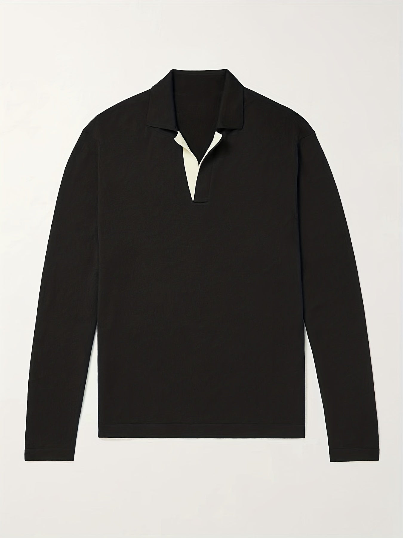 Men's V Neck Polo Collar Pullover Sweater
