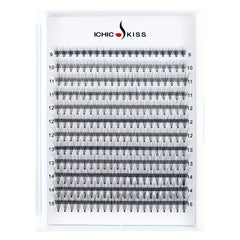 240pcs Cluster Lashes D Curling Long Individual Lashes Faux Mink False Eyelashes