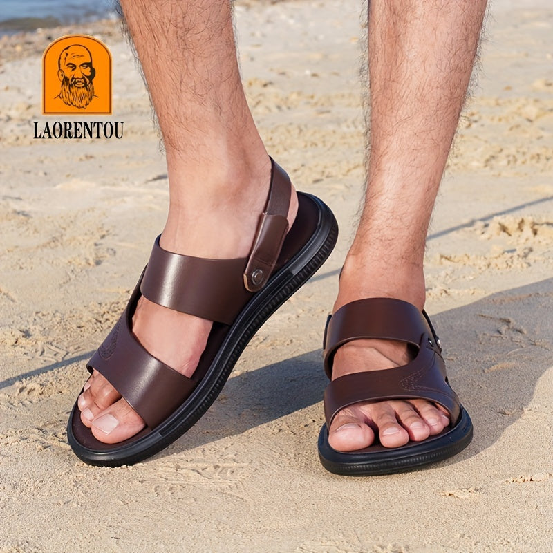 LAORENTOU Men's Non Slip Sandals Wear resistant Comfy Beach Shoes