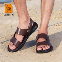 LAORENTOU Men's Non Slip Sandals Wear resistant Comfy Beach Shoes