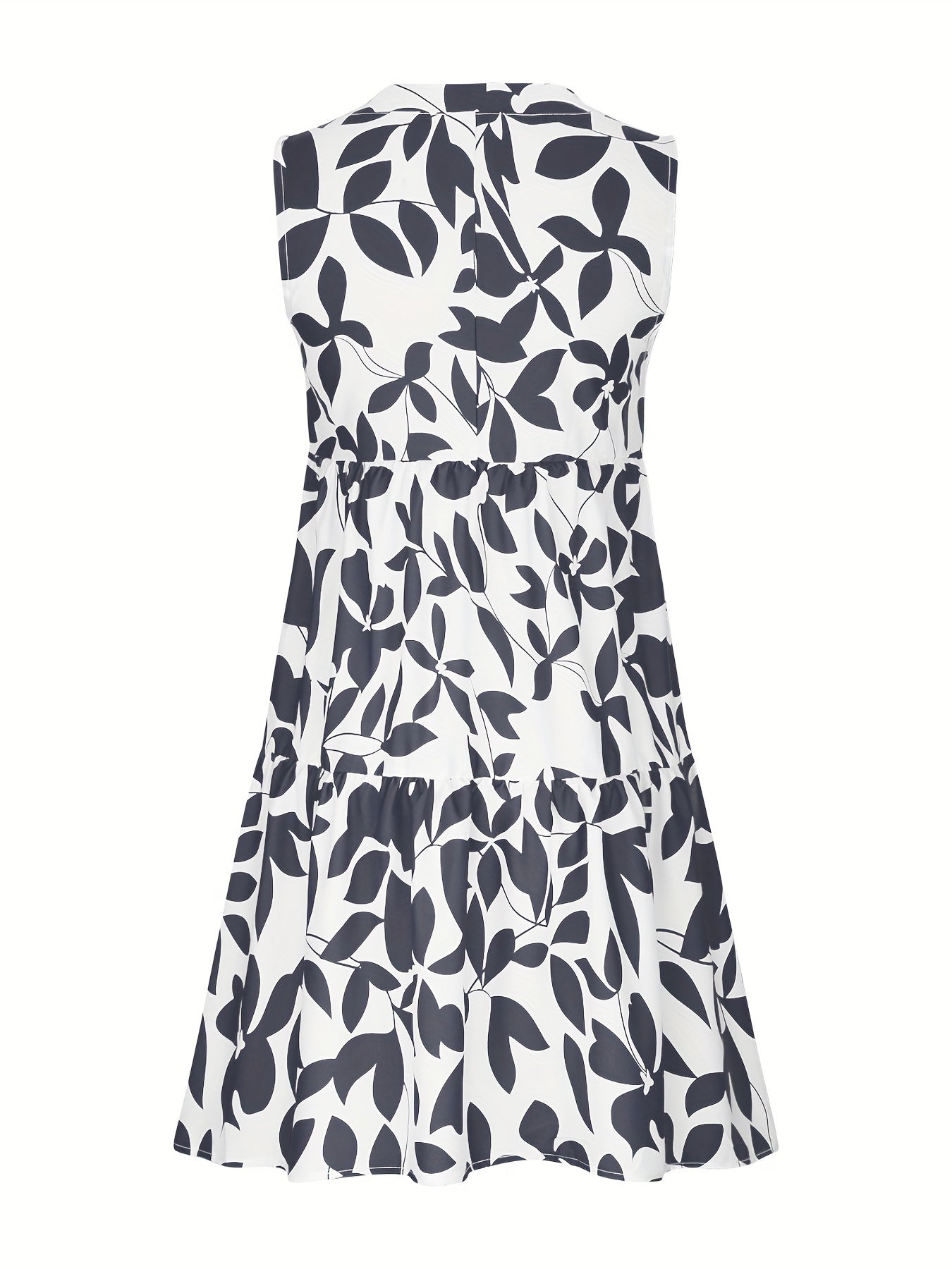  Casual Tank Dress Women's Plus Allover Print Mini Smock Dress