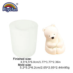 3D Polar Bear Silicone Candle Mold for DIY Soap Plaster Resin Clay