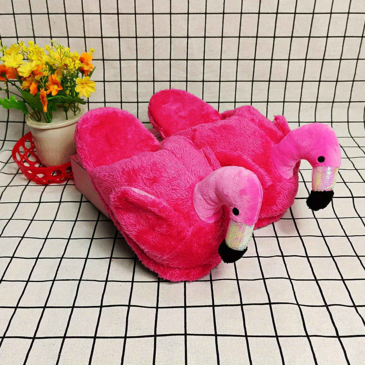 Women's Flamingo Slippers Plush Lined Shoes