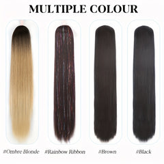 76 2 Cm Ombre Blonde Straight Ponytail Extensions Drawstring Hair Piece