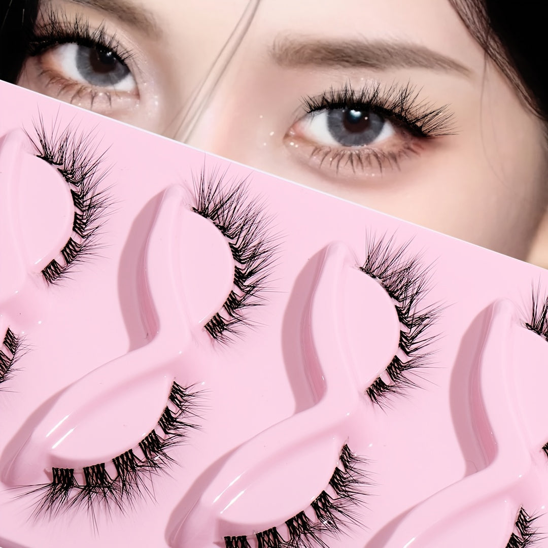 L Curling False Eyelashes 5 Pairs Eye End Lengthening Reusable