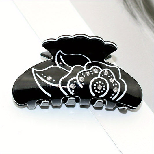 Acrylic Flower Hair Claw Clips Rhinestone Ponytail Holder Women Girls Hair Clip
