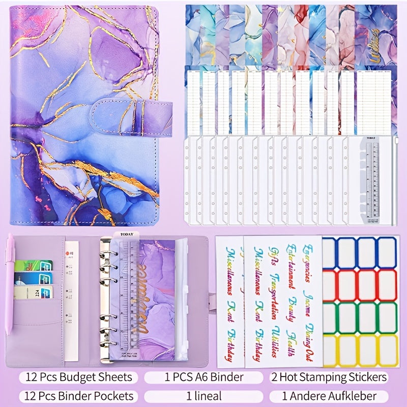A6 Budget Binder Set with Cash Envelope System