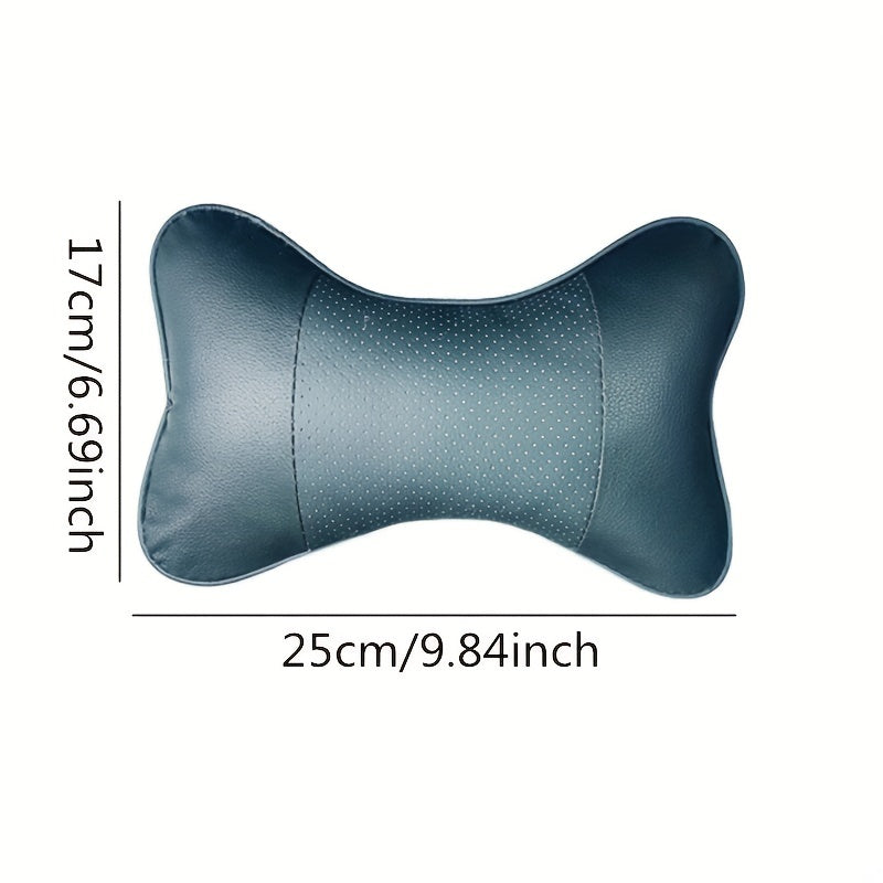 Car Headrest Faux Leather Neck Pillow Soft Seat Rest Cushion Auto SUV Decor