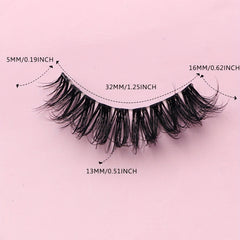 5D Fluffy False Eyelashes Clear Band Wispy Lashes 1 Pack Faux Mink Lashes DV32