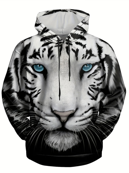 Lion 3D Print Hoodie Kangaroo Pocket Hooded Pullover Men