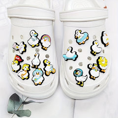 14pcs Little Cartoon Duck Shoe Charm DIY Sandals Decoration Clogs Shoe Buckle