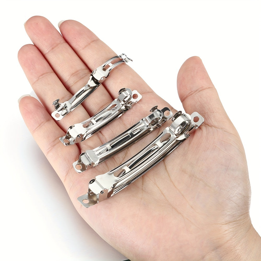 10pcs Silver Metal Spring Hair Clips Hairpin Base DIY Jewelry Making Barrettes