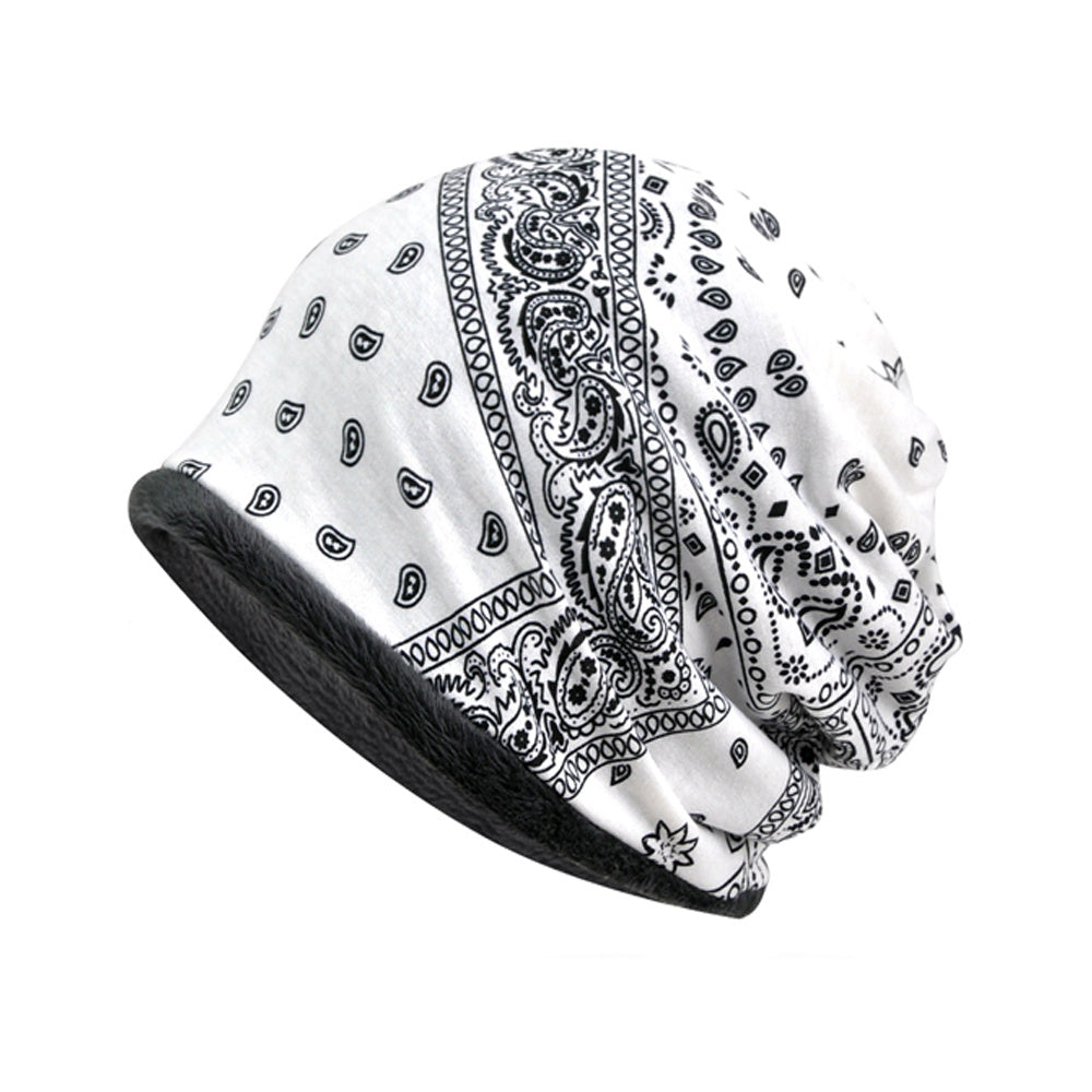 Vintage Bohemian Style Fleece Knitted Hat & Scarf Set