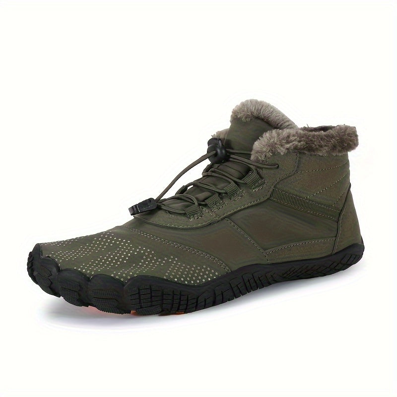 Adjustable Buckle Hiking Boots Plush Lining Non Slip Snow Bo