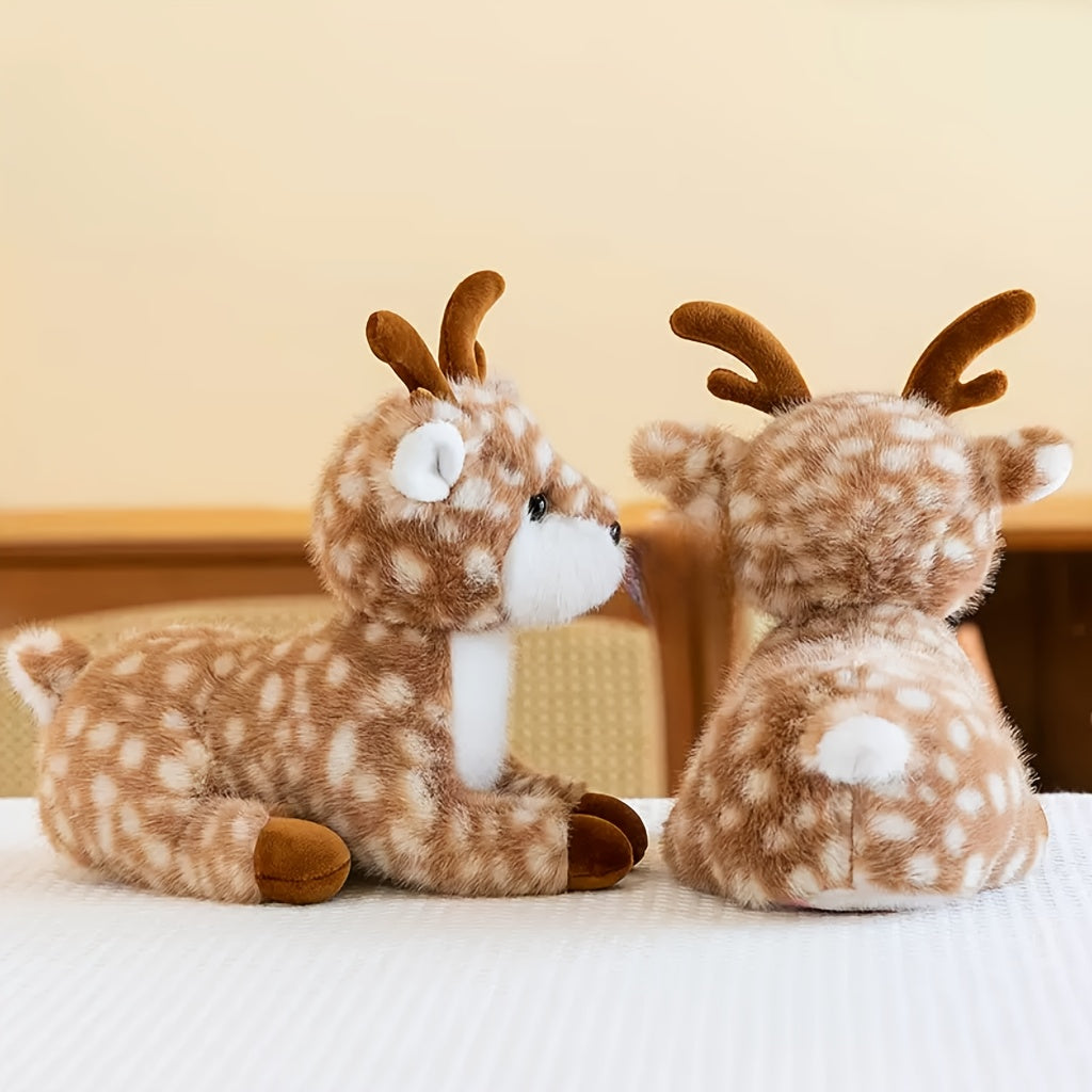 Realistic Deer Plush Toy with Antlers - Perfect Gift for Birthdays & Chris