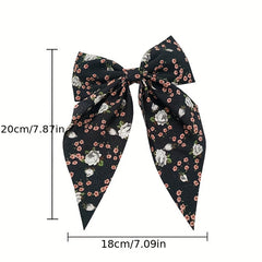 4pcs Floral Streamer Bow Hair Clip for Baby Girls
