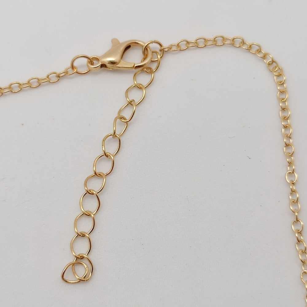 Heart & Flower Necklace Inlaid MOM Letter Pattern Neck Chain