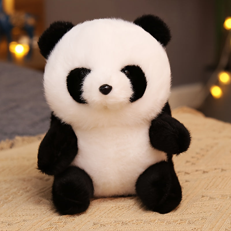 Soft Fluffy Sitting Panda Plush Toy & Stuffed Animal with Expressive Eyes