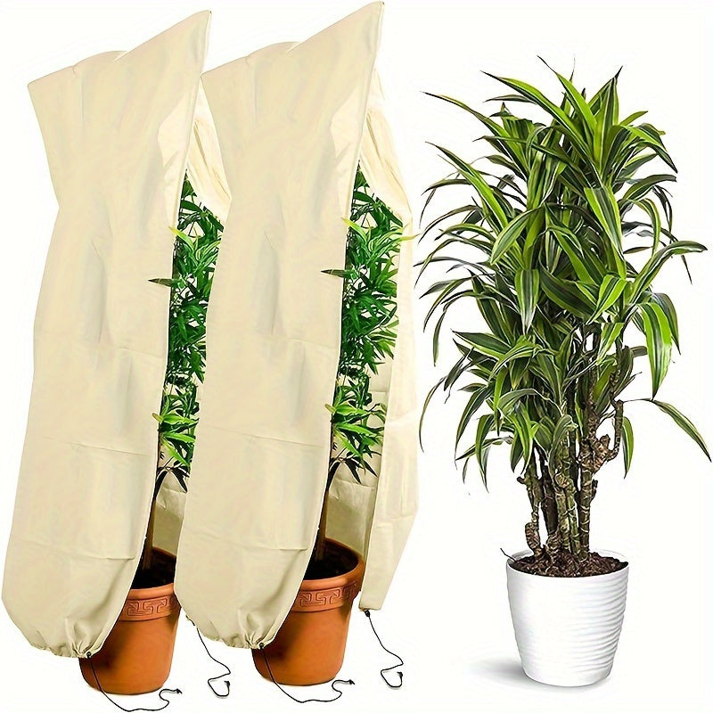 Plant Cold Cover Non-woven Drawstring Zipper Plant Overwintering