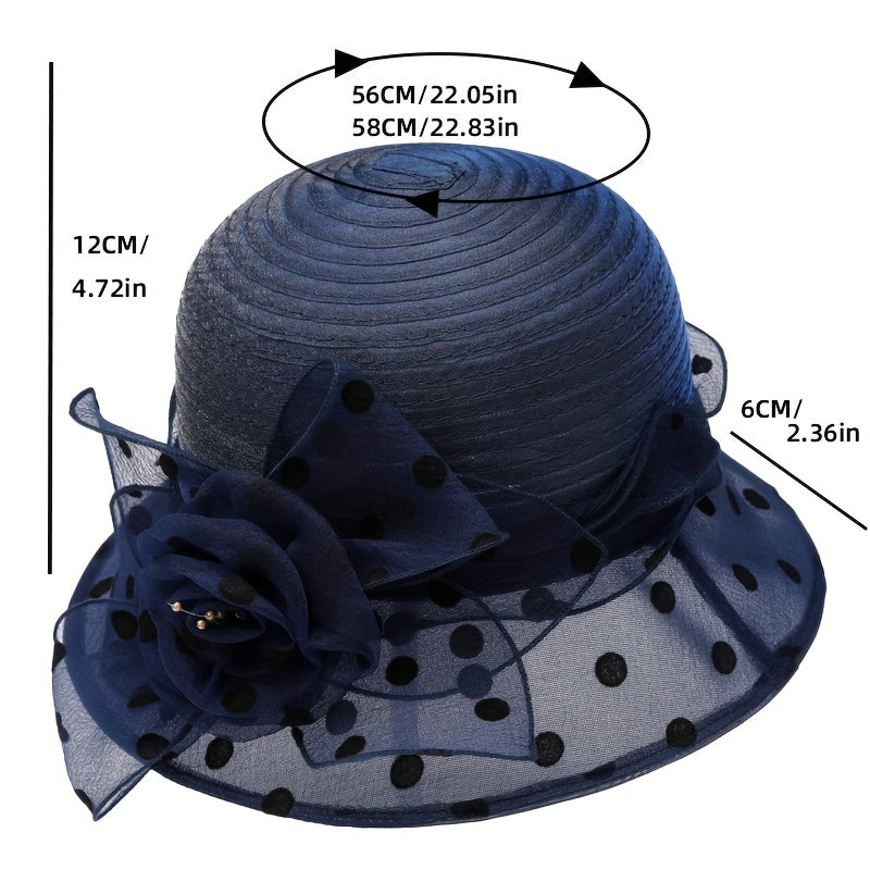 Lace Flower Dotted Bucket Hat Lightweight Sun Hats Women