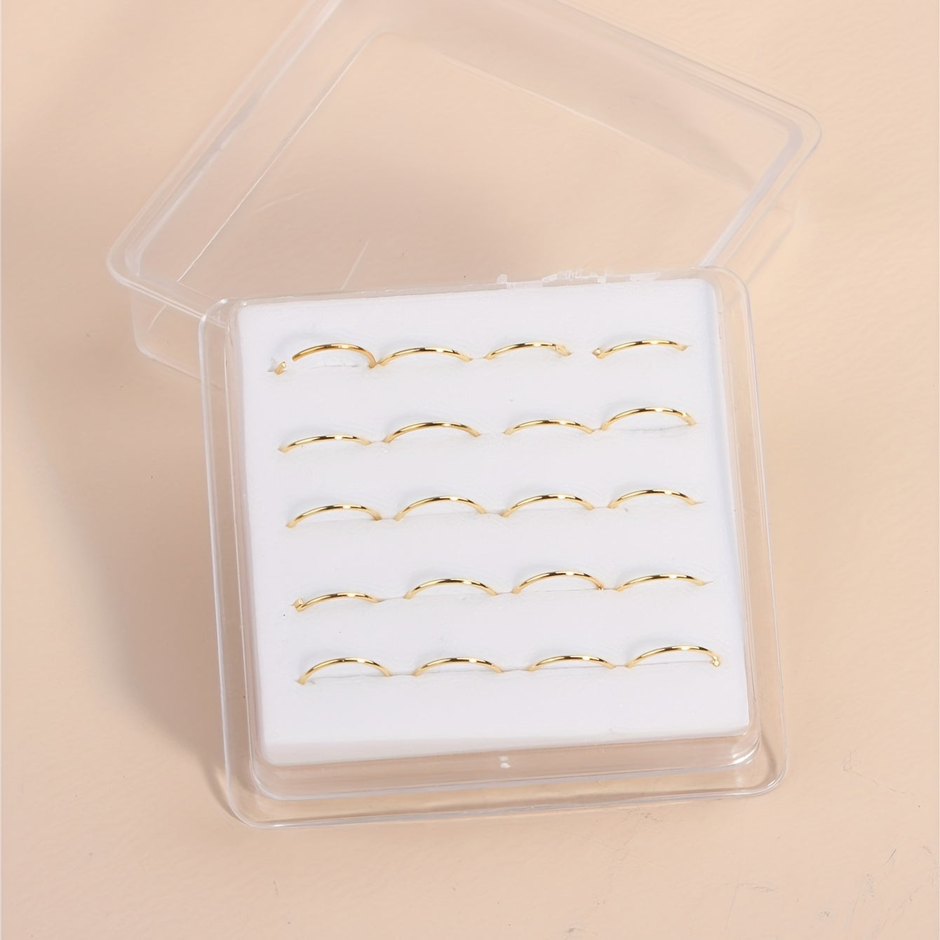 20 Pcs 18K Plated Copper Hoop Nose Ring Set Nose Jewelry