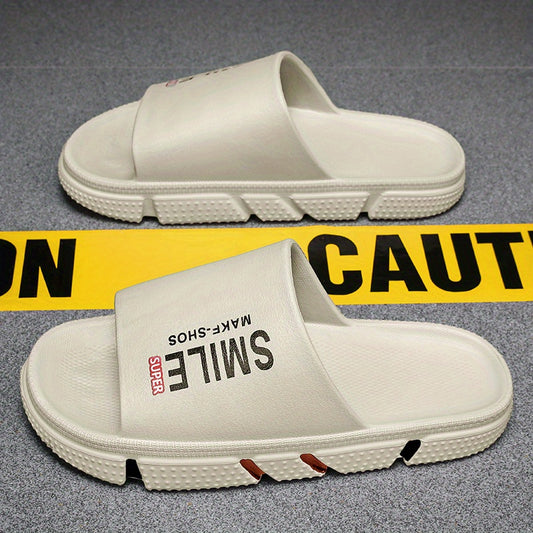 Men's 'Smile' Slides Casual Non Slip Slippers Open Toe Shoes