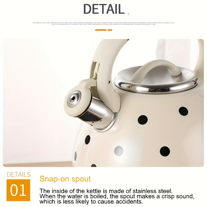 Stainless Steel Dot Print Kettle - 3.5L for Outdoor Camping