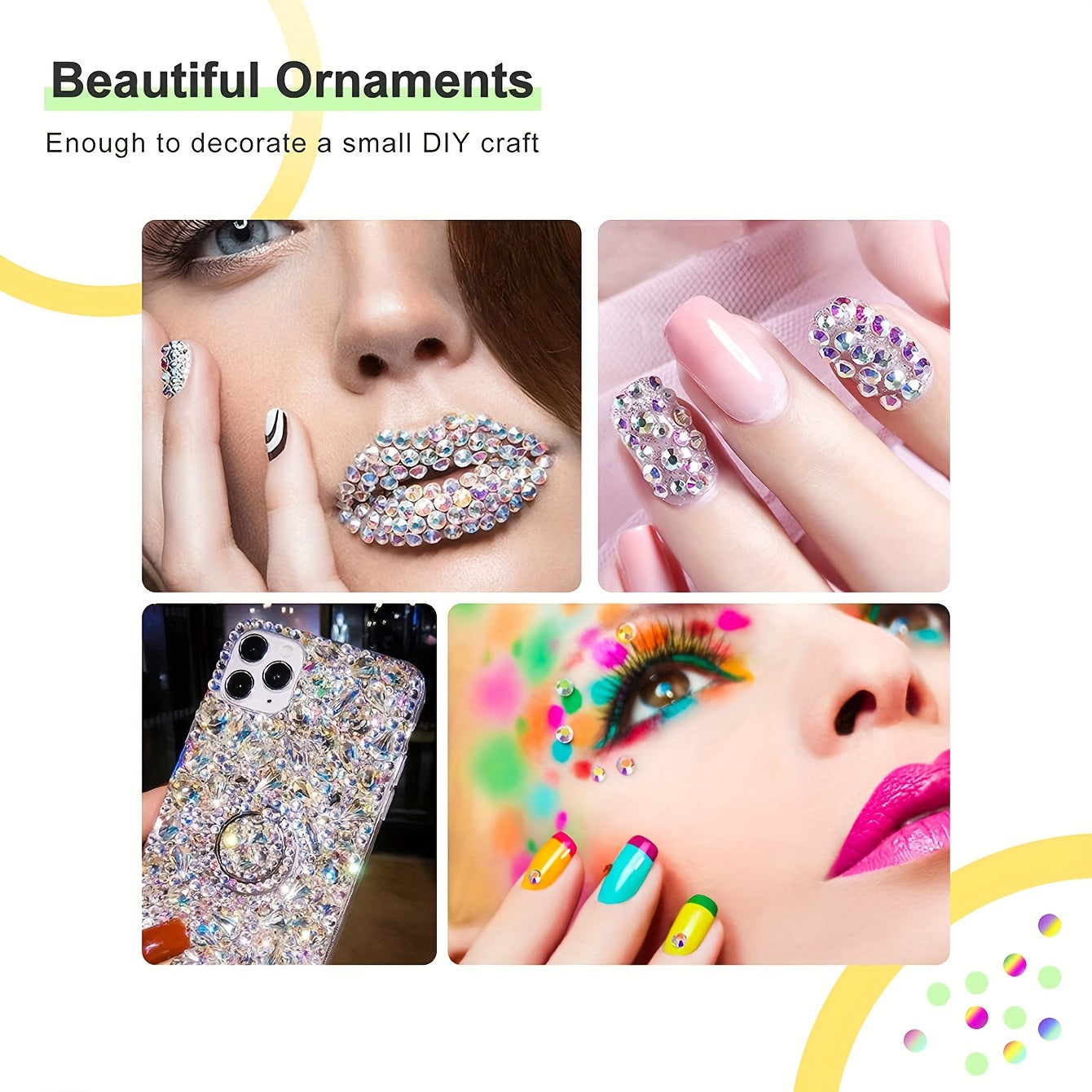 400 pcs Clear Diamond Rhinestones for Nail Art and Crafts