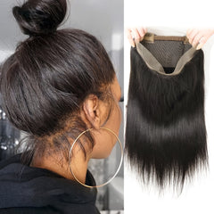 360 Lace Frontal Closure Straight Human Hair HD Transparent Lace